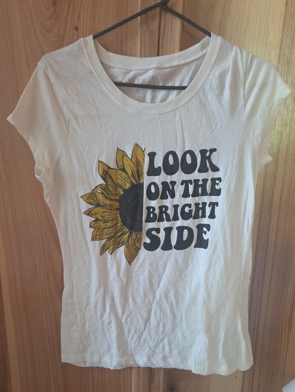 Wound Up White Tee with Yellow Sunflower Graphic